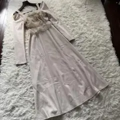 3/2まで dazzlinチュールギャザービスチェ付きカットワンピース