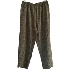 2291【美品】大きいサイズ 4L カジュアルパンツ 総柄 花柄 グリーン