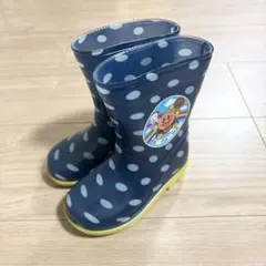 アンパンマン　長靴　ネイビー　水玉　14cm