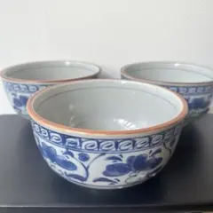 花唐草 染付 丼ぶり 15.5cm 3個セット 和食器 中鉢 多用鉢 和柄のサムネイル