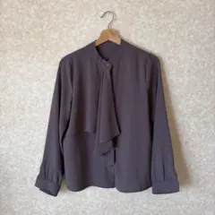 Ehre style ボウタイブラウス 長袖 チャコールグレーのサムネイル