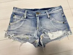 ラグナムーン　ダメージ加工 デニムショートパンツ ライトブルーのサムネイル