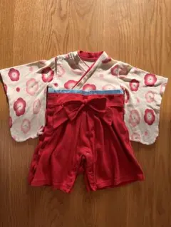 花柄 袴ロンパース カバーオール 70cm