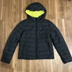 ミズノ 黒 ダウンジャケット フード付き 裏起毛 軽量 シンプル スポーティ