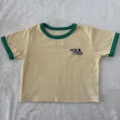 Semon リンガーTシャツ クリーム×グリーン 90cm パイル生地のサムネイル