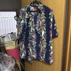 AVANTI アロハシャツ 貝殻柄 ネイビーのサムネイル