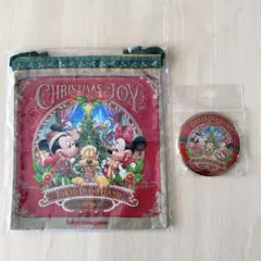 東京ディズニーランド クリスマス 巾着 缶バッジ ミッキー ミニー プルート