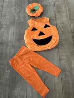 #メルカリでハロウィン　コスプレ　オレンジかぼちゃコスチューム 3点セット