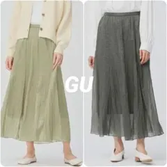 GU ジーユー シアーフレアロングスカート 2枚 セット まとめ売り