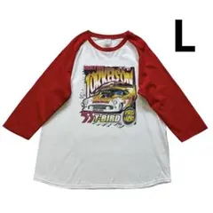 WAYNE TORKELSON ラグランスリーブ Tシャツ L 白 赤 7分袖のサムネイル