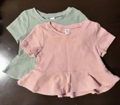 SHEIN フレアヘムTシャツ 2色セット 4Y