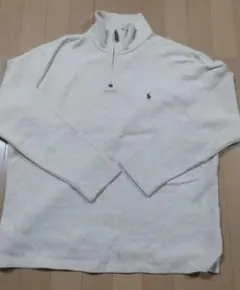 ポロラルフローレン　ベージュのハーフジップトレーナー　Lサイズ