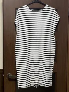 サクラ SACRA コットン バックリボン ボーダーワンピース 未使用に近いのサムネイル