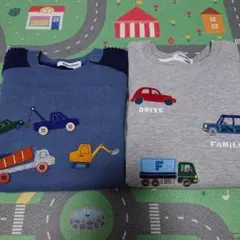 【familiar】 乗り物トレーナー 110cm ２枚セット