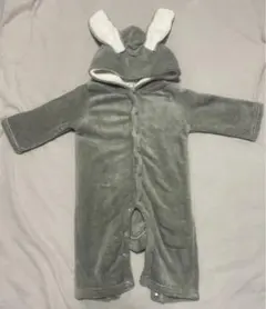 フリースロンパース 80 ウサギ耳付き grattis