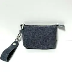 ハンドメイド 本革 コインケース ポーチ ストラップ付き