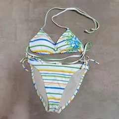 ストライプ　花柄　セパレート　水着 9M