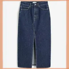 【完売】H＆M ロングデニム フロントスリットタイトスカート ブルー