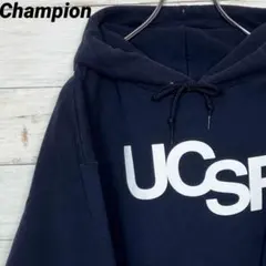 《大人気》Champion☆スウェットパーカー 2XL デカプリント ネイビー