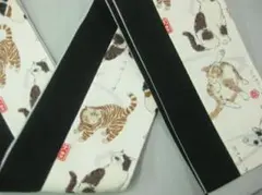 未使用に近い】アデリアレトロ×ニコアンティーク小袋帯 トラとヒョウと