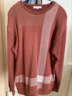 THE SHOP TK オレンジ ストライプ ニット L