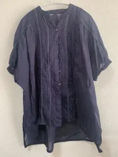紺　ネイビー　ブラウス
