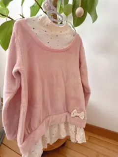 ベロアタートル切り替えリボントップス 120