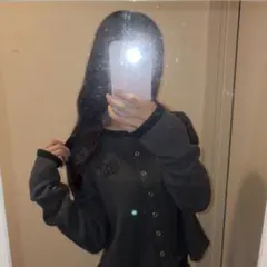 mily bilet スナップボタンクロップドワッフルカーディガン（長袖）のサムネイル