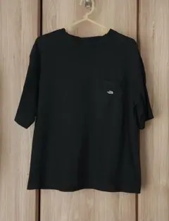 良品☆ノースフェイス パープルレーベル ポケットTシャツ☆WS☆黒×白ロゴ