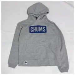 チャムス ロゴプルオーバーパーカー グレー／ネイビー コットンM アメカジ