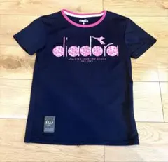 diadora テニスウェア Tシャツ ネイビー ピンク Mのサムネイル