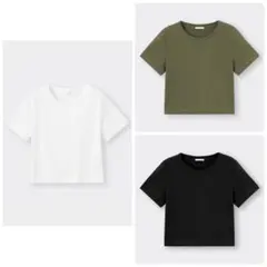 GU ジーユー コットンミニT M 340071 白 341945 黒 カーキ