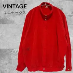 VINTAGE 赤 ジャケットシャツ ユニセックス オーバーサイズ ナイロン風