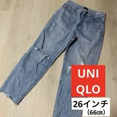 UNIQLO ペグトップハイライトジーンズ ダメージ