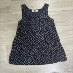 90cm コーデュロイワンピース⭐︎お花柄　ジャンパースカート