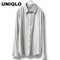 【ユニクロ】Lサイズ　レーヨンブラウス　大きいサイズ　ライトグレー