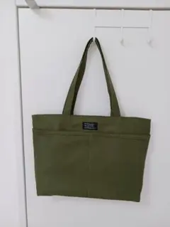帆布大きめショルダート－トバックHandmadeカ－キ