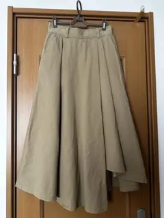 Ray BEAMSアシンメトリー チノフレアスカート ベージュ