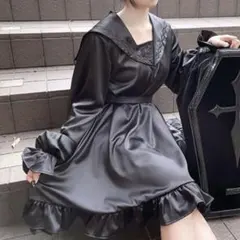 セーラー服 ゴシックロリータ風 フリルセーラーワンピース