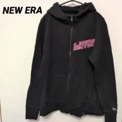 NEW ERA ニューエラ ジップアップパーカー 黒 L ストリート ロゴ入