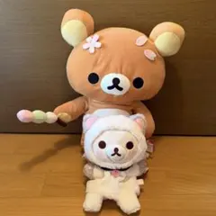 リラックマ お花見ぬいぐるみXL 猫耳　パペットぬいぐるみ まとめ売りのサムネイル
