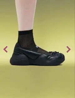 極美品】WOOMII オードリー・ブラック バレエシューズ サイズ 24.5