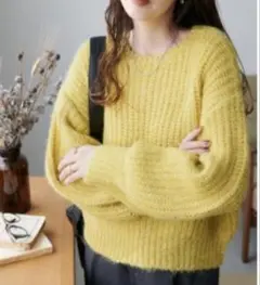 4000→3500円値下げ新品未使用ディスコートイエローニット