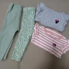 ベビー服セット　長袖Tシャツ2枚、長ズボン2枚