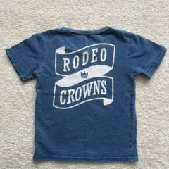 ロデオクラウンズ　Tシャツ トップスM 105〜115 デニム　半袖　夏