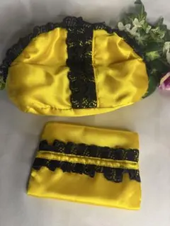 PEACH ※JOHNイエロー サテン ポーチセット