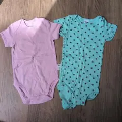 ロンパースセット ピンク・水玉模様