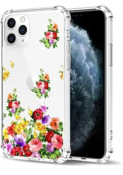 iPhone11Pro ケース スマホケース クリア 透明 花柄