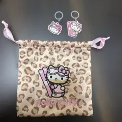 sweet 3月号 付録 雪焼け ハローキティ 巾着袋 目印チャーム2個