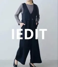 IEDIT Vネック サロペット ブラックのサムネイル